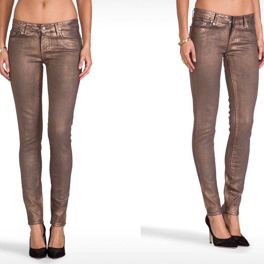 NWOT Paige Verdugo ultra skinny metallic